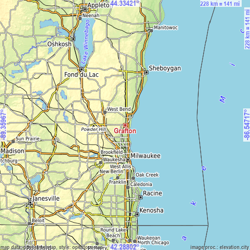 Topographic map of Grafton