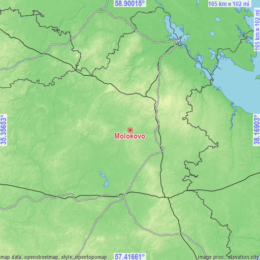 Topographic map of Molokovo