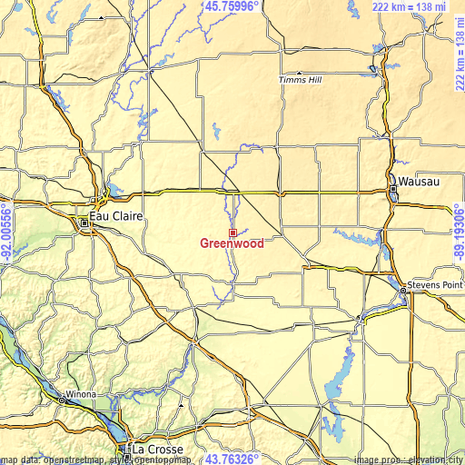 Topographic map of Greenwood