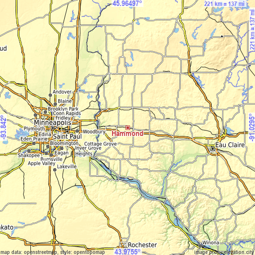 Topographic map of Hammond