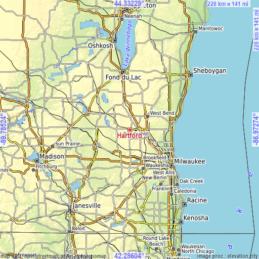 Topographic map of Hartford