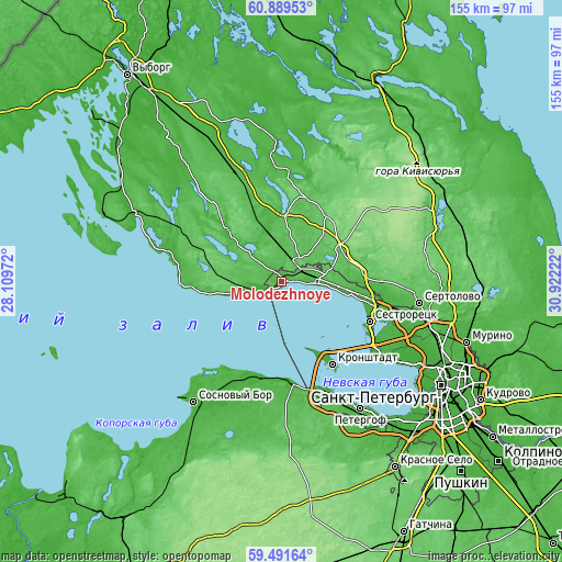 Topographic map of Molodezhnoye