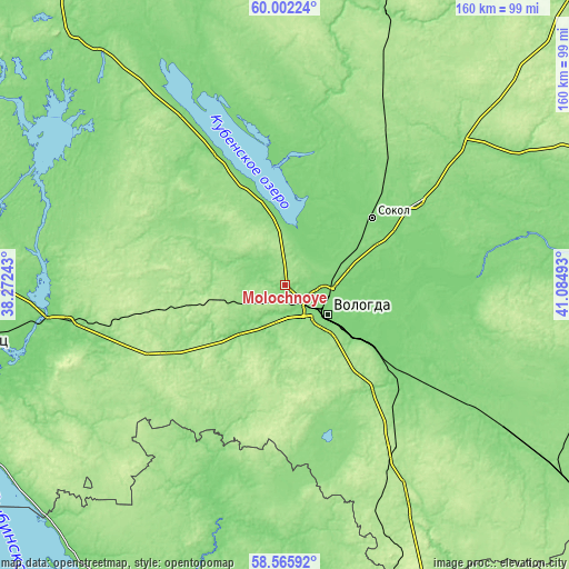 Topographic map of Molochnoye