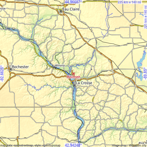 Topographic map of Holmen