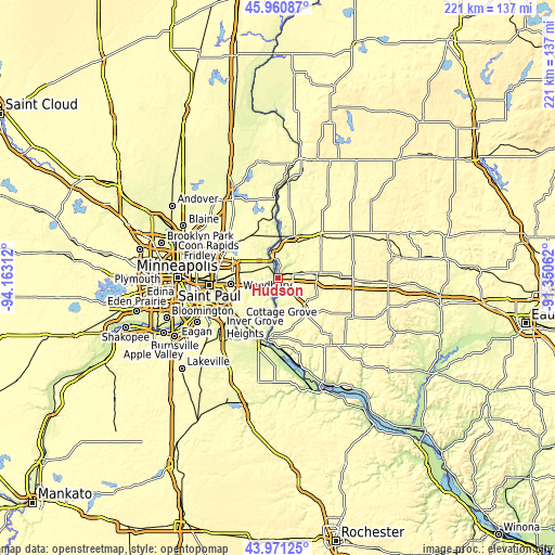 Topographic map of Hudson