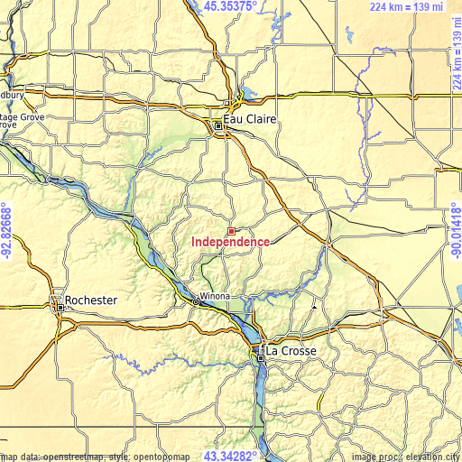 Topographic map of Independence