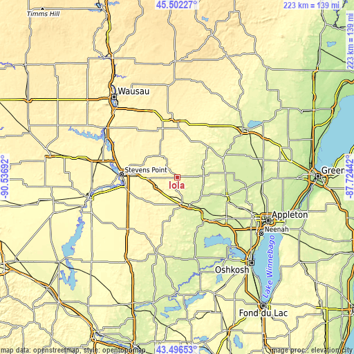 Topographic map of Iola