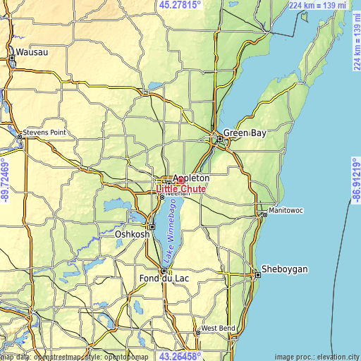 Topographic map of Little Chute