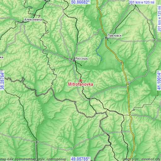 Topographic map of Mitrofanovka