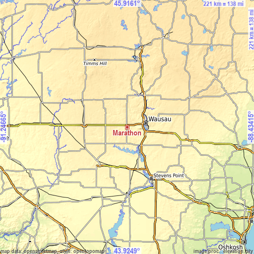 Topographic map of Marathon