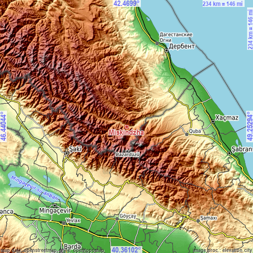 Topographic map of Miskindzha