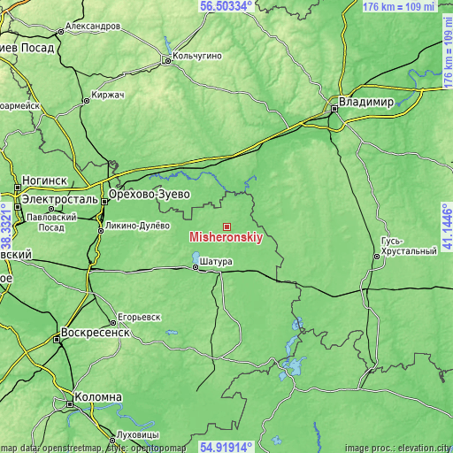 Topographic map of Misheronskiy