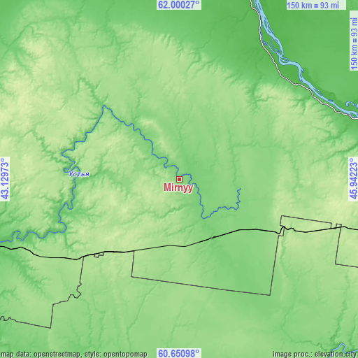 Topographic map of Mirnyy