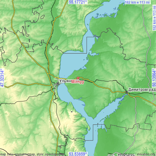 Topographic map of Mirnyy