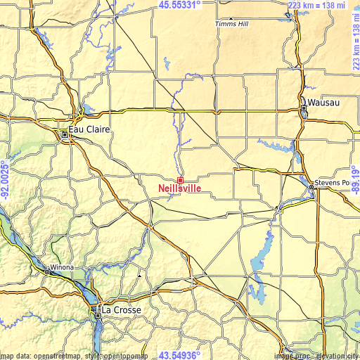 Topographic map of Neillsville