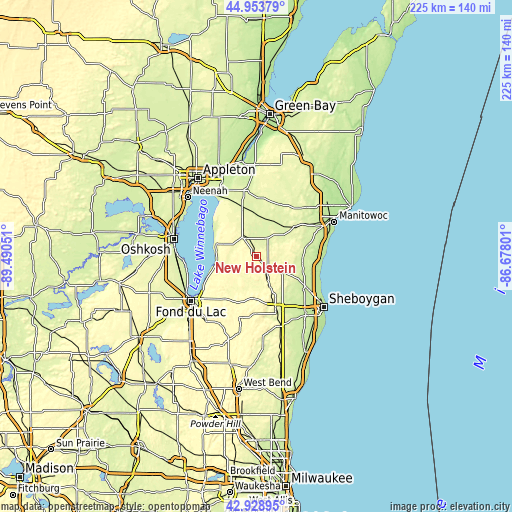 Topographic map of New Holstein