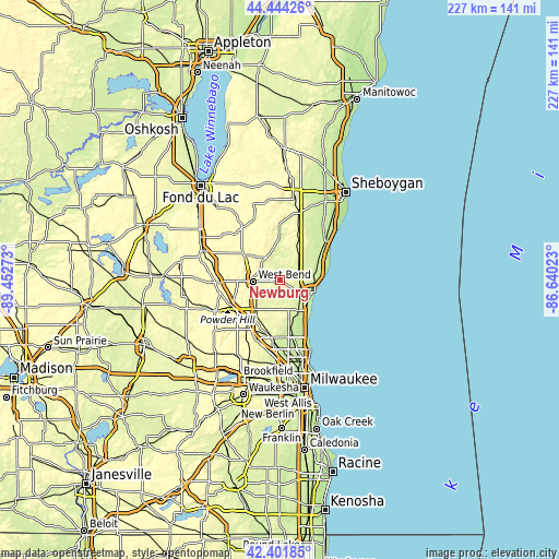 Topographic map of Newburg