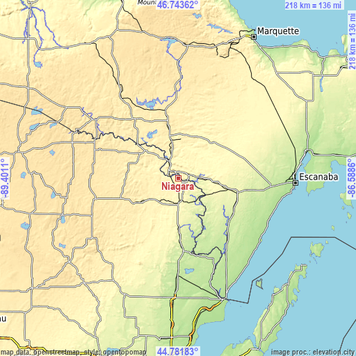 Topographic map of Niagara