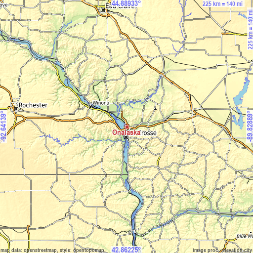 Topographic map of Onalaska