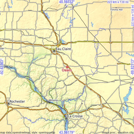 Topographic map of Osseo