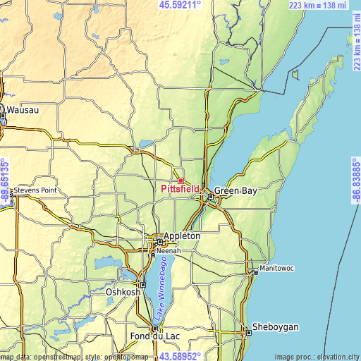 Topographic map of Pittsfield