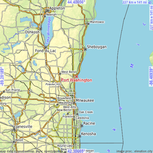 Topographic map of Port Washington