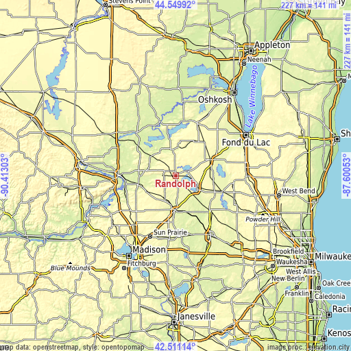 Topographic map of Randolph