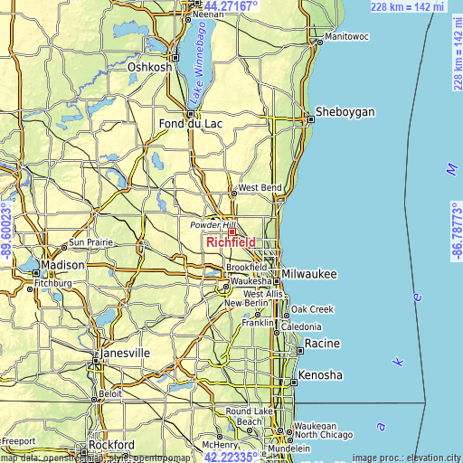 Topographic map of Richfield