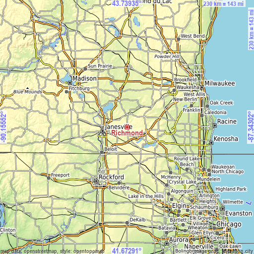 Topographic map of Richmond