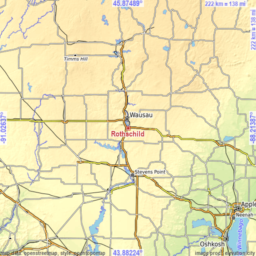 Topographic map of Rothschild