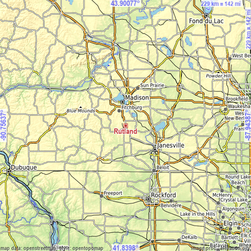 Topographic map of Rutland