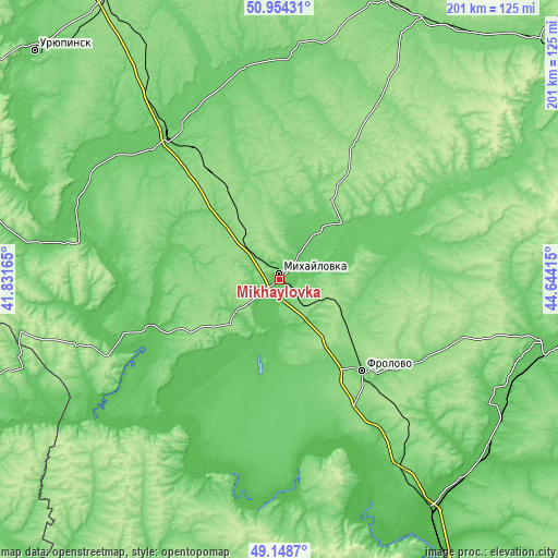 Topographic map of Mikhaylovka