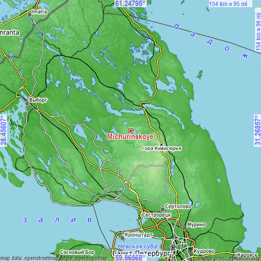 Topographic map of Michurinskoye