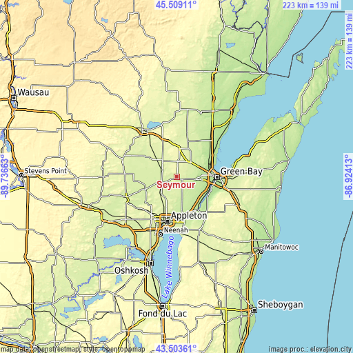 Topographic map of Seymour