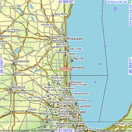 Topographic map of Somers