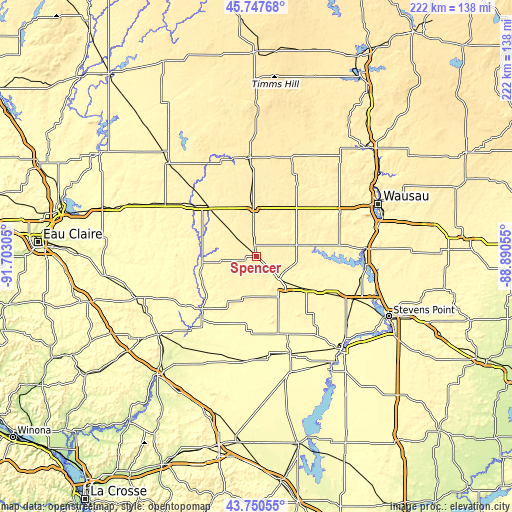 Topographic map of Spencer