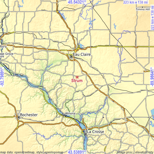 Topographic map of Strum