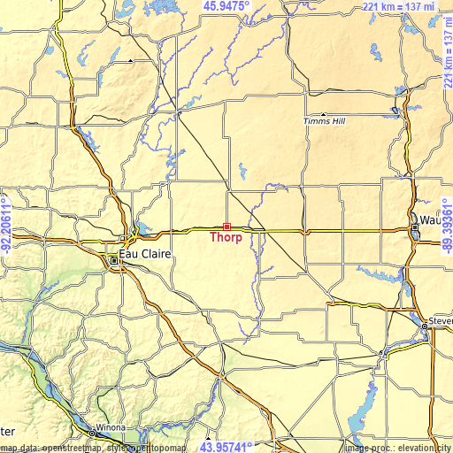 Topographic map of Thorp