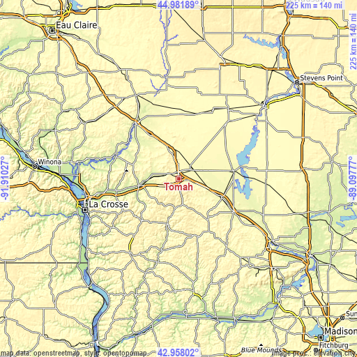 Topographic map of Tomah