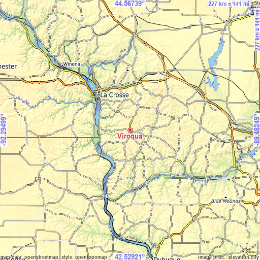 Topographic map of Viroqua