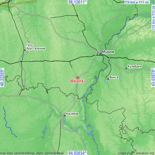 Topographic map of Melenki