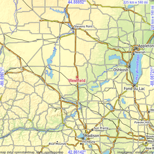 Topographic map of Westfield