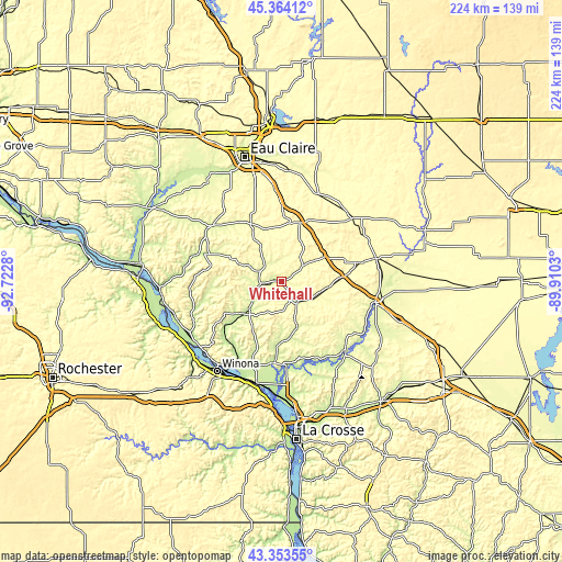 Topographic map of Whitehall