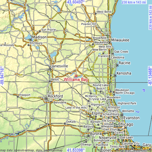 Topographic map of Williams Bay