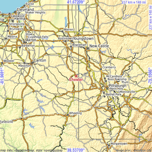 Topographic map of Chester