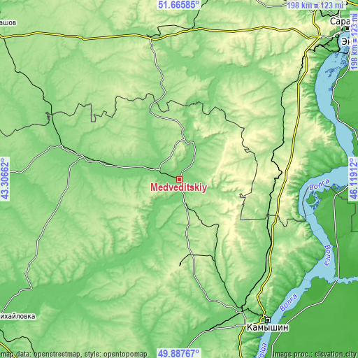 Topographic map of Medveditskiy