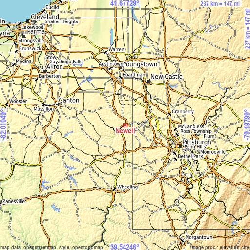 Topographic map of Newell