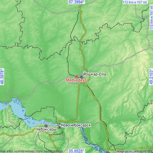 Topographic map of Medvedevo