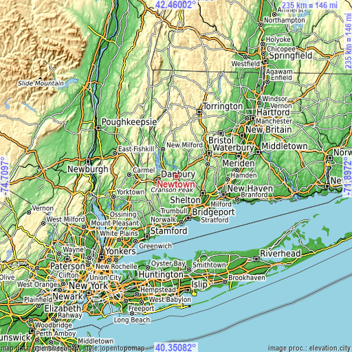 Topographic map of Newtown