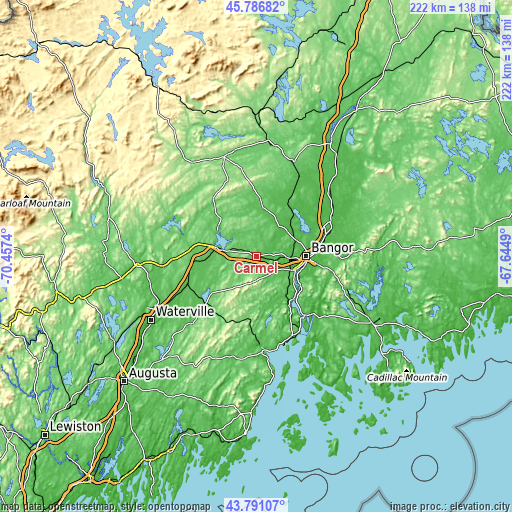 Topographic map of Carmel